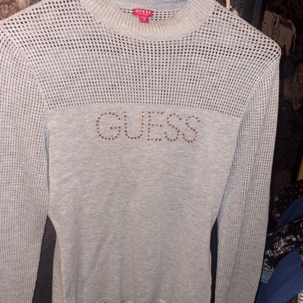 Guess Light Gray Knit Top